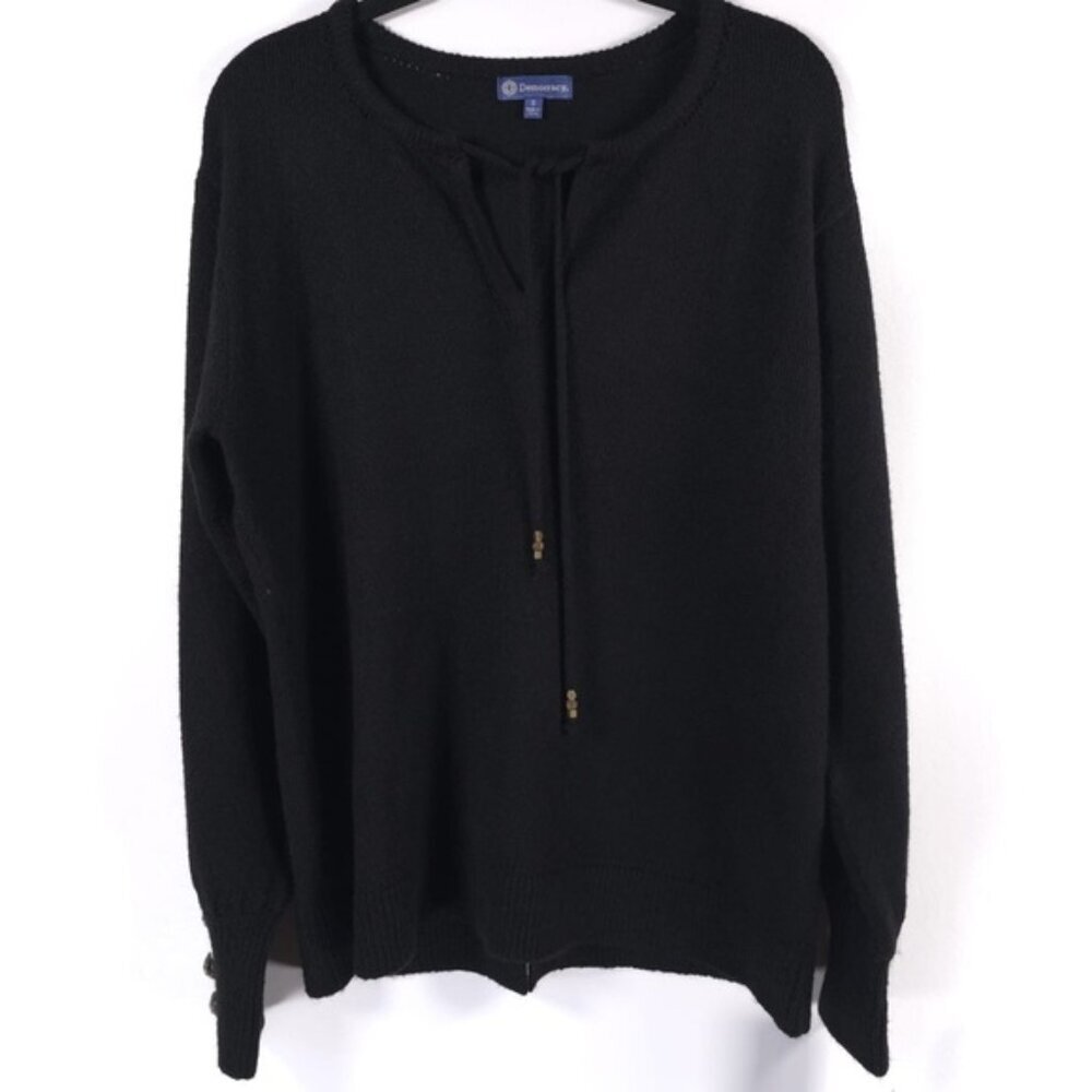 NWT DEMOCRACY Pullover Top‎ Sweater V neck Tie STYLE B6092CKSW Size SMALL